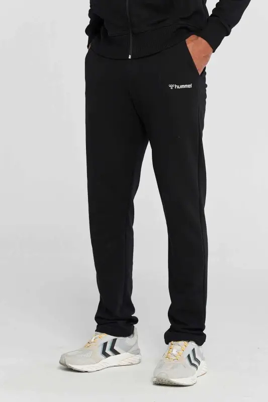 Erkek Eşofman Altı Pamuklu Kumaş Düz Paça Erkek Eşofman Alt 932096-2001BLACK - BLACKX - 1