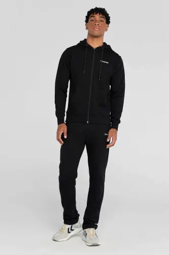 Erkek Eşofman Altı Pamuklu Kumaş Düz Paça Erkek Eşofman Alt 932096-2001BLACK - BLACKX - HUMMEL (1)