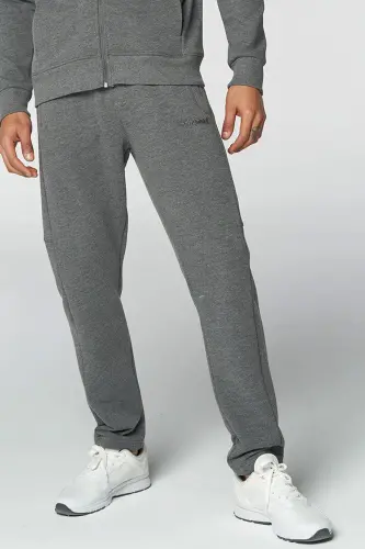 Erkek Eşofman Altı Pamuklu Kumaş Düz Paça Erkek Eşofman Alt 932096-2833ANTHRACITE - ANTHRACITE - HUMMEL (1)
