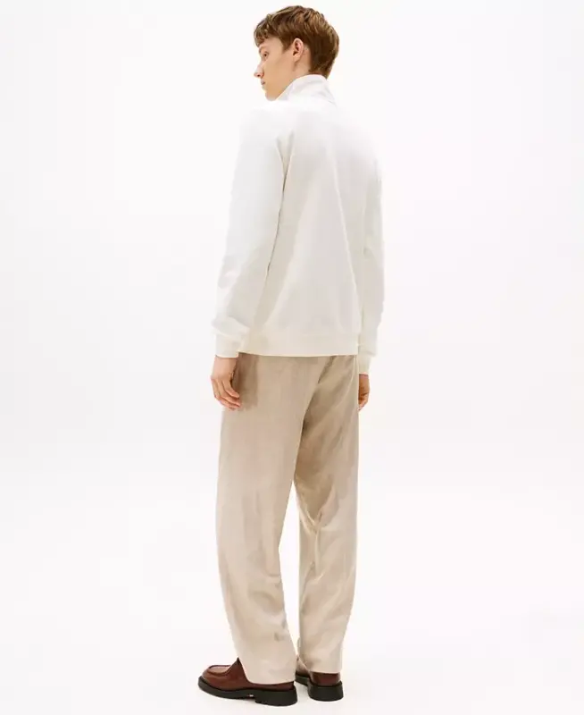 Erkek Essential Intechno Örme Regular Fit Çeyrek Fermuarlı Sweatshirt - Fildişi Petal - 2