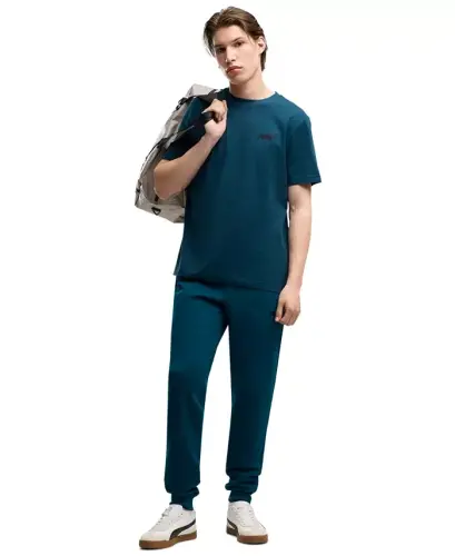 Men's Essential Small Logo Crewneck T-Shirt - Midnight Petrol - PUMA (1)