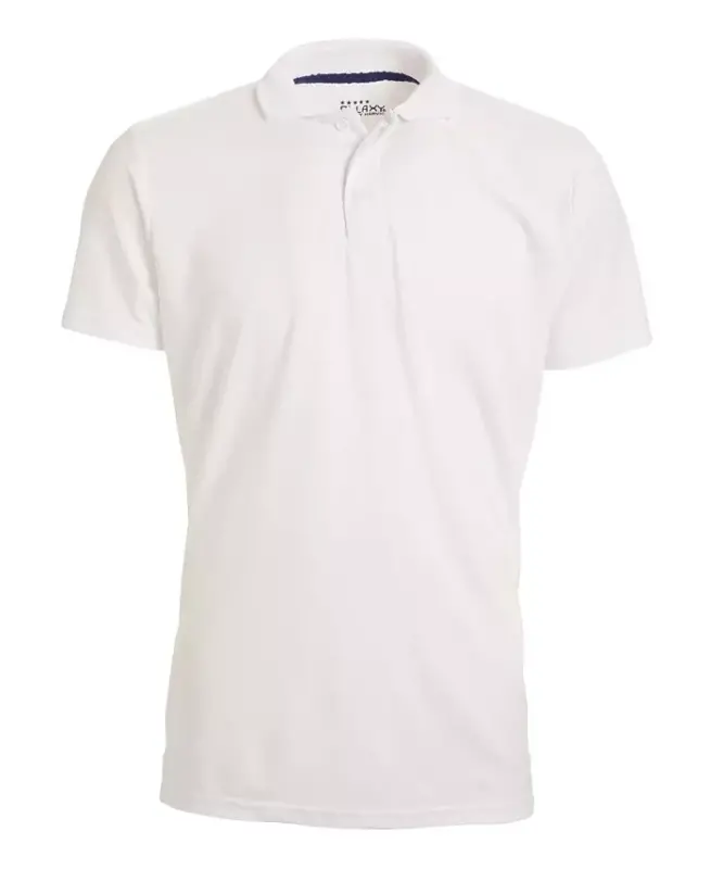 Men's Tagless Dry-Fit Moisture-Wicking Polo Shirt-White - GALAXY BY HARVIC
