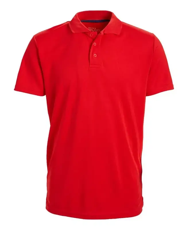 Men's Tagless Dry-Fit Moisture-Wicking Polo Shirt-Red - 1