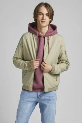 Erkek Fermuarlı Bomber Ceket - 12165203 - BS - Crockery - JACK & JONES (1)