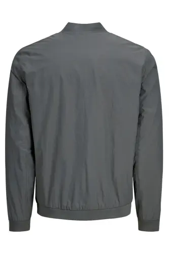 Erkek Fermuarlı Bomber Ceket-Asphalt - 8