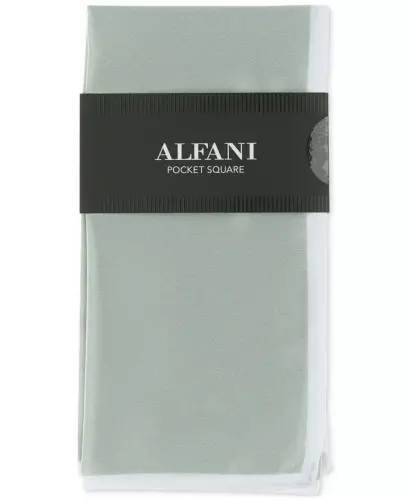 Men's Twill Border Pocket Square, Exclusively at Modazone - Mint 