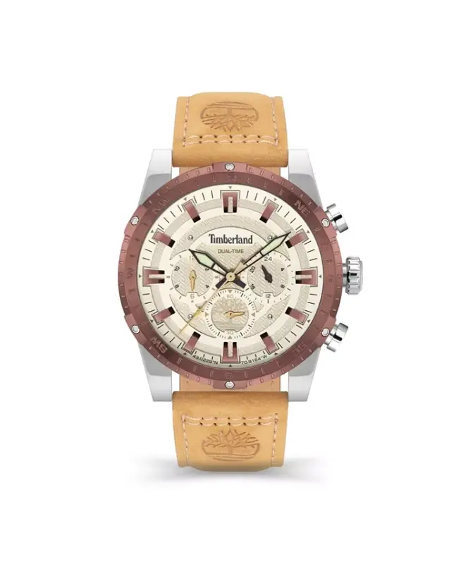 Men's Fitzwilliam Wheat Leather Strap Watch 46mm-Wheat - TIMBERLAND