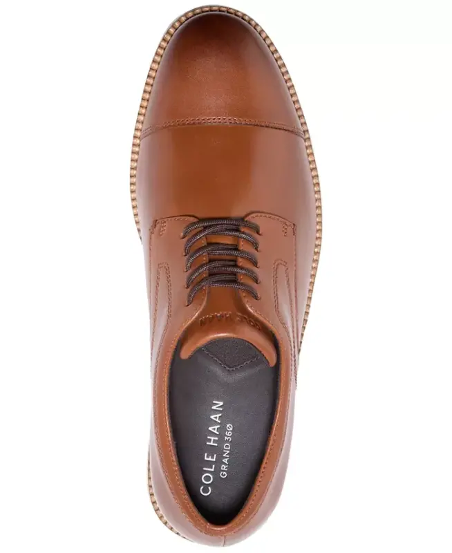 Men's FlexGrand 360 Cap-Toe Oxford Dress Shoe - British Tan-Ivory - 4