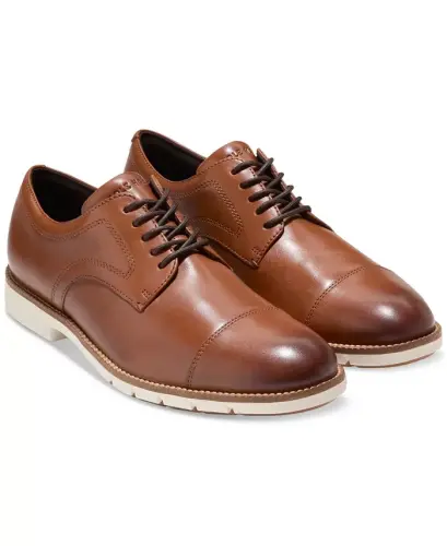 Men's FlexGrand 360 Cap-Toe Oxford Dress Shoe - British Tan-Ivory - 7