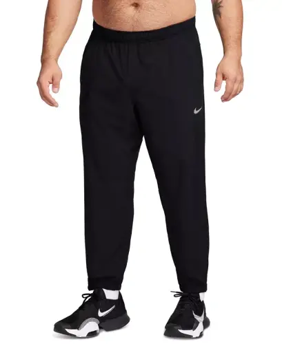 Men's Form Dri-FIT Standard-Fit Tapered-Leg Training Pants - Black/black/(reflective Silv) 