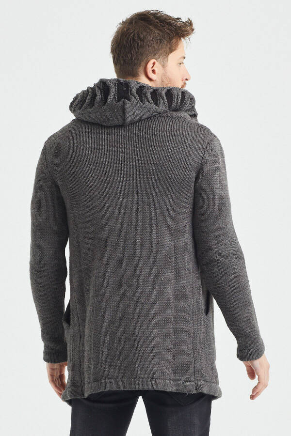 Erkek Füme Desenli Panço Triko Hırka- Hrk2020r01s-Füme - 6