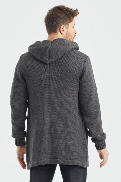 Erkek Füme Desenli Triko Hırka- Hrk8085r01s-Füme - 5