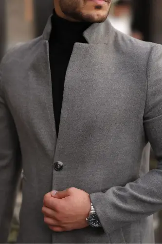 Erkek FÜME Kaşe Kaban-füme - 5