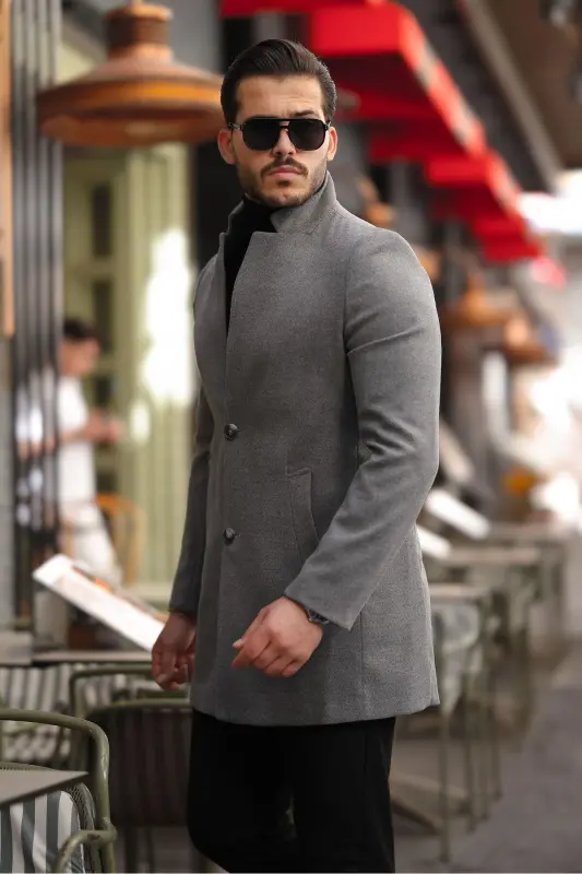 Erkek FÜME Kaşe Kaban-füme - 2