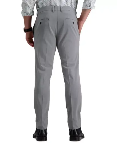 Men's Gabardine Skinny/Extra-Slim Fit Performance Stretch Flat-Front Dress Pants - Grey - 3