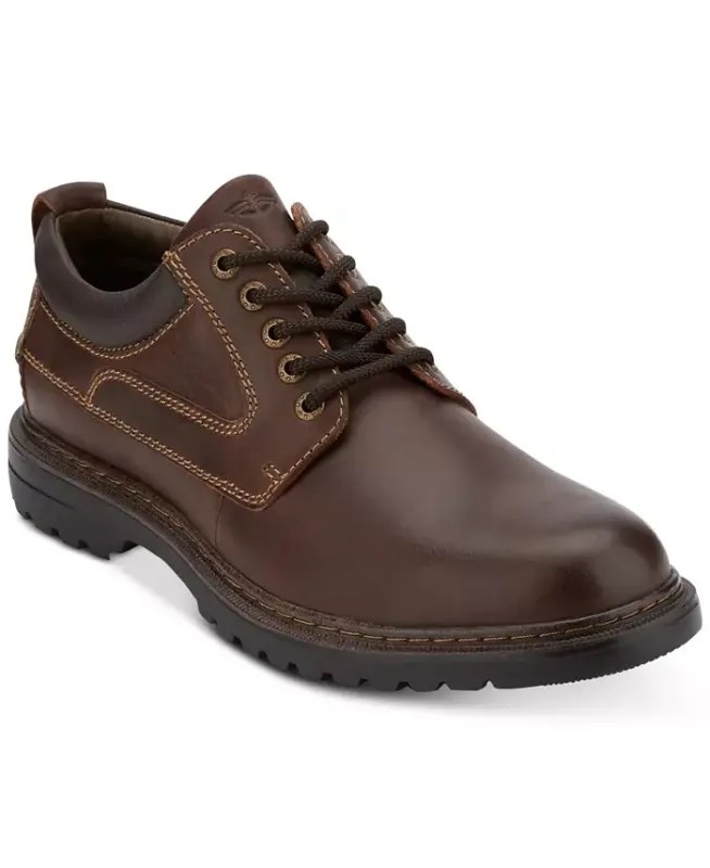 Men's Warden Plain-Toe Leather Oxfords - Red Brown - 1
