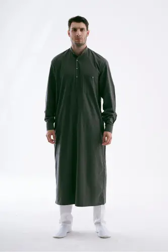 Erkek Geniş Kesim Cellabiye – Hac Umre & Günlük – Pamuk-Viskon - Koyu Yeşil-Yeşil 