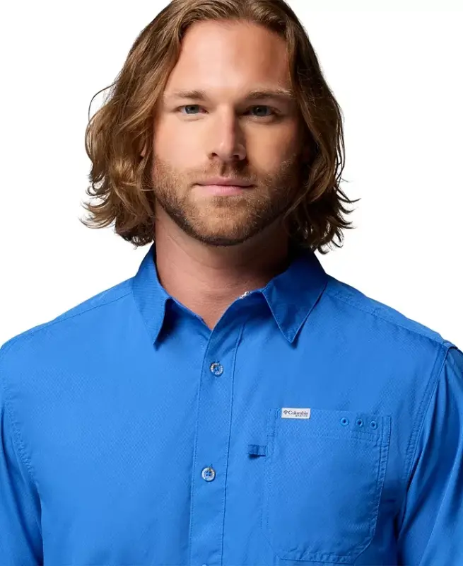 Men's Slack Tide Camp Shirt-Vivid Blue - 4