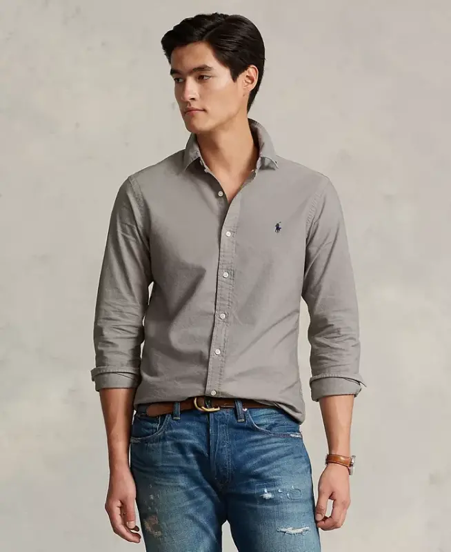 Men's Garment-Dyed Oxford Shirt - Perfect Gray - 1