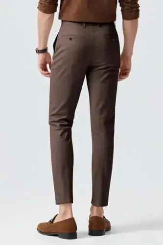 Mens Dress Pants Slim Fit Stretch Fashion Plaid Pant Skinny Leg - 4