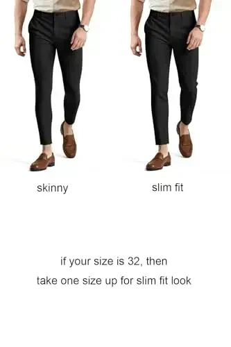 Mens Dress Pants Slim Fit Stretch Fashion Plaid Pant Skinny Leg 