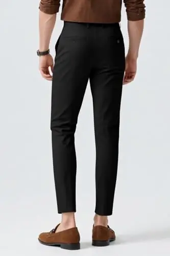 Mens Dress Pants Slim Fit Stretch Fashion Plaid Pant Skinny Leg - 10