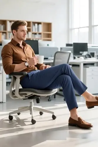 Mens Dress Pants Slim Fit Stretch Fashion Plaid Pant Skinny Leg - 5