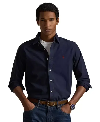 Men's Garment-Dyed Oxford Shirt - Navy 