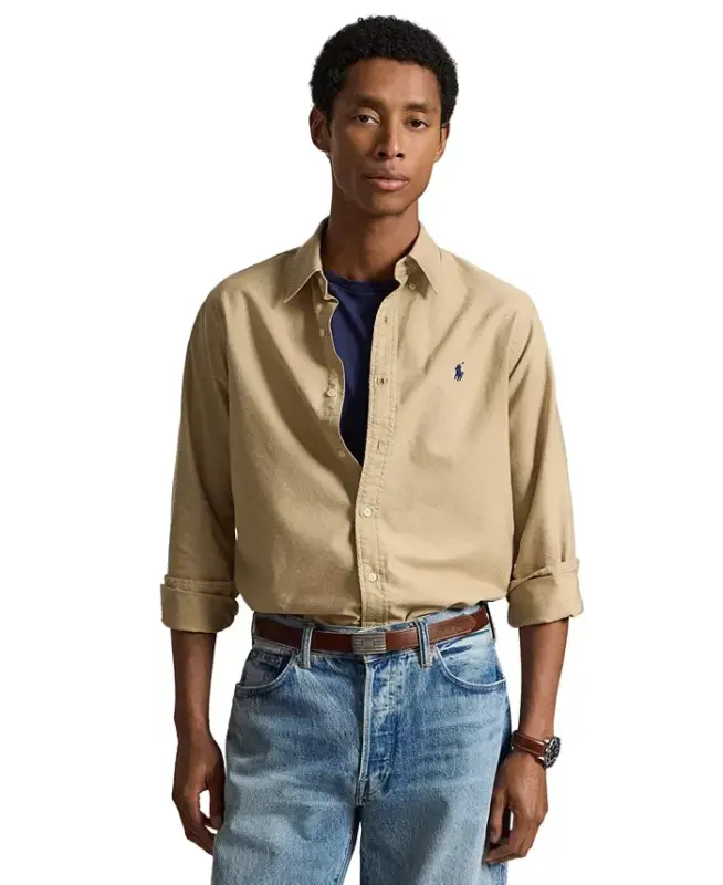 Men's Garment-Dyed Oxford Shirt-Surrey Tan - POLO RALPH LAUREN