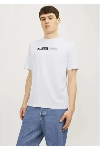 Erkek Gögüs Baskili Tisört - Corplogo-White - 1