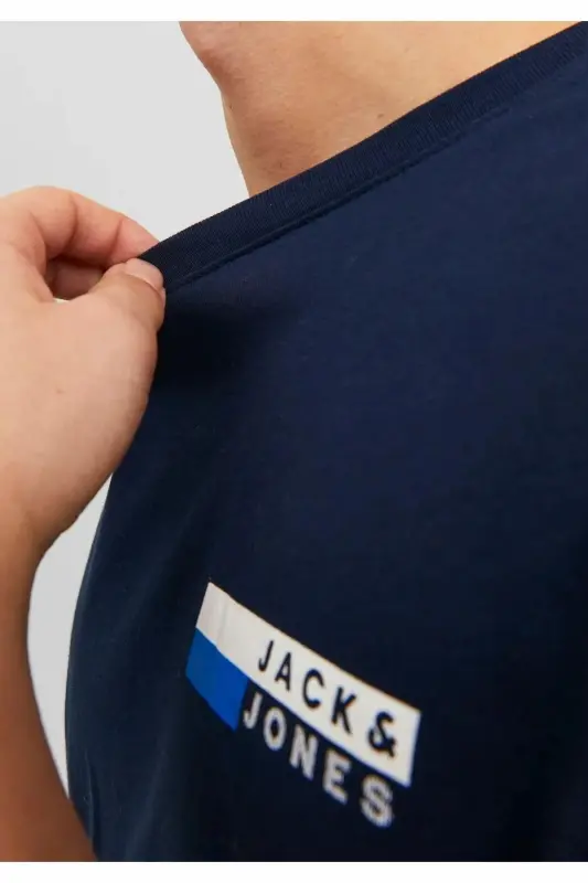 Erkek Gögüs Baskili Tisört - Corplogo - Navy Blazer - 7