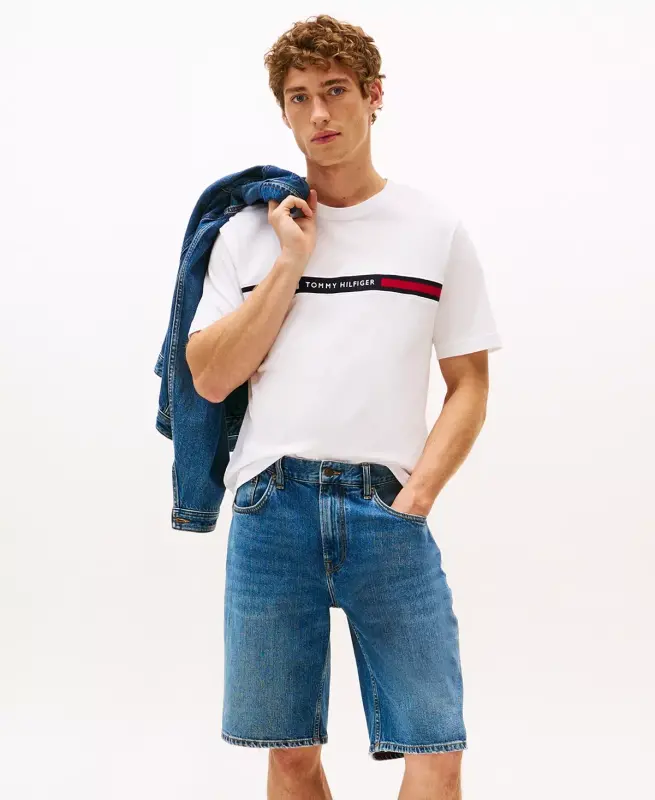 Men's Chest Insert Logo Short-Sleeve T-Shirt-White - 4