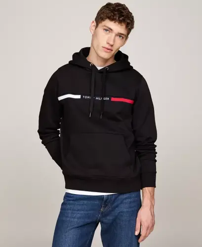 Men's Chest Logo Hoodie - Black 