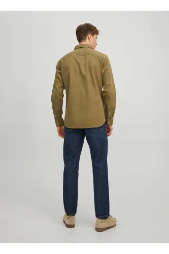 Rahat Yeşil Erkek Denim Gömlek 12138115_JJESHERIDAN SHIRT L/S NOOS - Yeşil - 5
