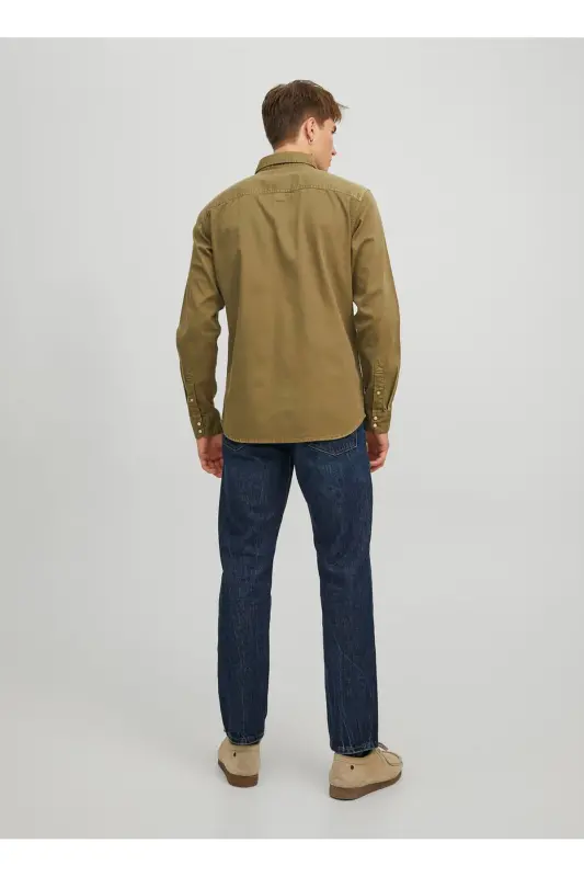 Rahat Yeşil Erkek Denim Gömlek 12138115_JJESHERIDAN SHIRT L/S NOOS - Yeşil - 5