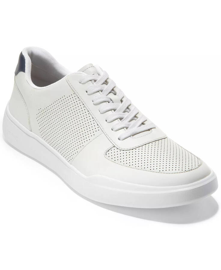 Erkek Grand Crosscourt Modern Perf Sneaker Optik Beyaz, Koyu Mavi - 1