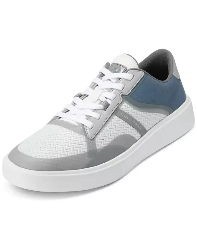 Men's Grand Crosscourt Winner Mixed-Media Lace-Up Sneakers - Sea Stone-Blue-White - 8
