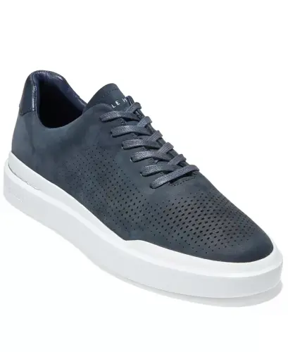 Men's GrandPro Rally Laser Cut Perforated Sneakers - Navy Ink Nubuck - 1