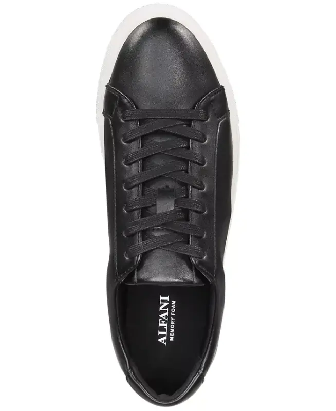 Men's Grayson Lace-Up Sneakers, Created for Modazone - Black w/ White - 4