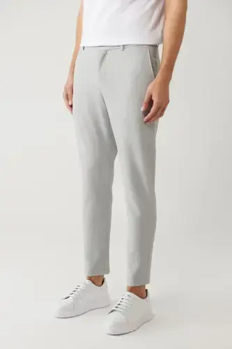 Erkek Gri Beli Lastikli Yandan Cepli Bi Stretch Relaxed Fit Pantolon A41Y3233 - 3