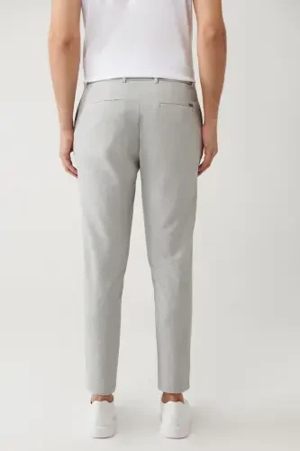 Erkek Gri Beli Lastikli Yandan Cepli Bi Stretch Relaxed Fit Pantolon A41Y3233 - 4