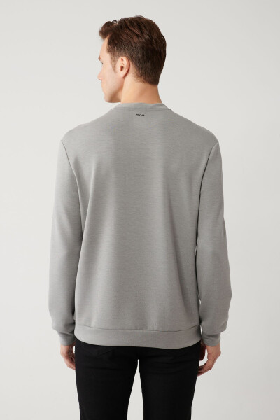 Erkek Gri Bisiklet Yaka Sweatshirt - 10