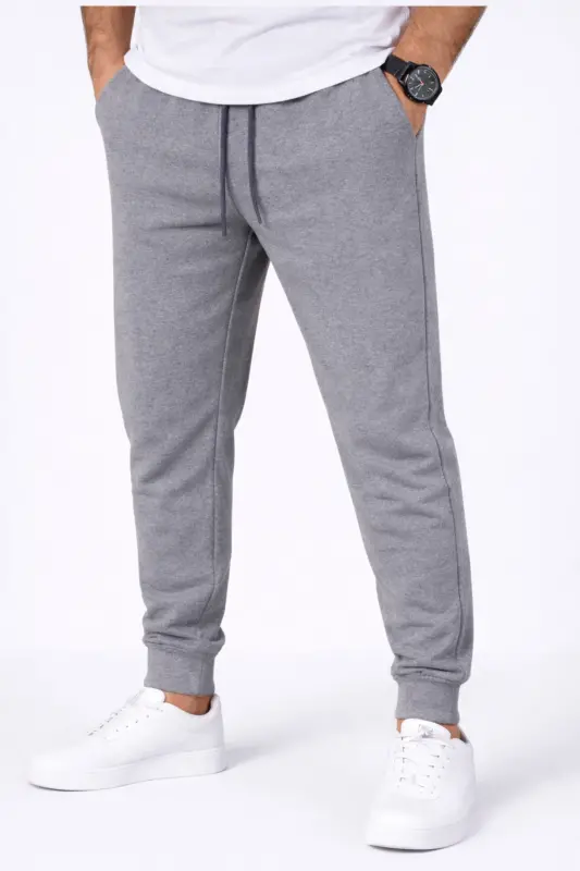 Erkek Gri Eşofman Altı Jogger Dar Paça Pamuklu Slim Fit - Antrasit - RELAX FAMILY XF