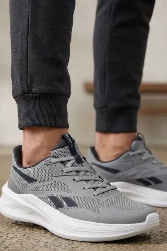 Erkek Gri Günlük Spor Ayakkabı - Rahat Koşu ve Yürüyüş Sneaker-GriC1 - 7