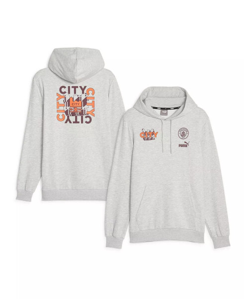 Erkek Gri Manchester City FtblCore Grafik Kazaklı Kapüşonlu Sweatshirt Gri - 1