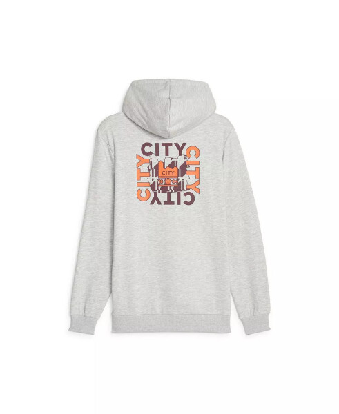 Erkek Gri Manchester City FtblCore Grafik Kazaklı Kapüşonlu Sweatshirt Gri - 3