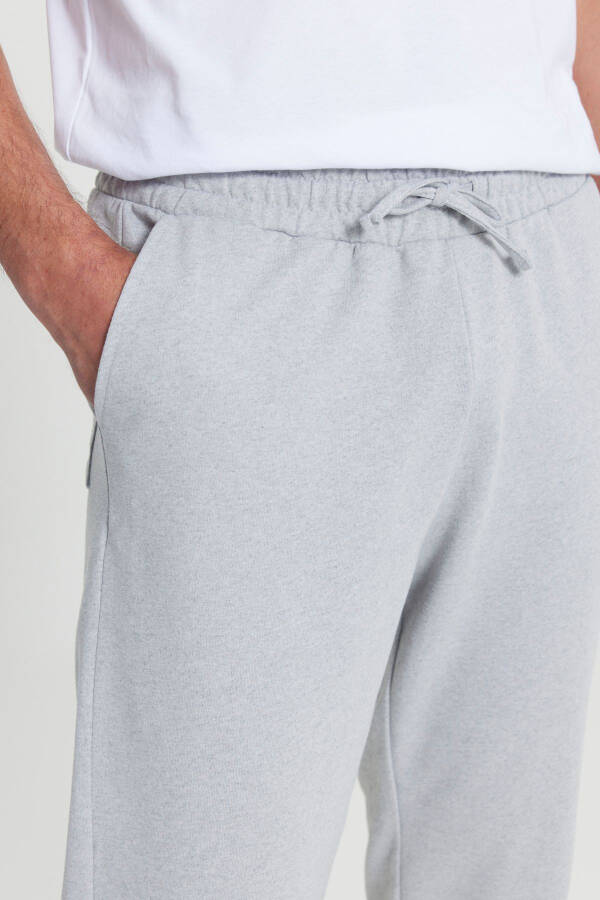 Erkek Gri Melanj Standart Fit Normal Kesim 2 Iplik Cepli Rahat Pamuklu Jogger Eşofman Altı-Gri Melanj - 4