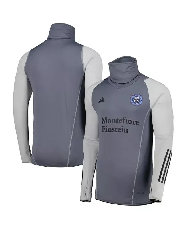 Men's Gray New York City FC Warm Raglan COLD.RDY Top-Gray - ADIDAS
