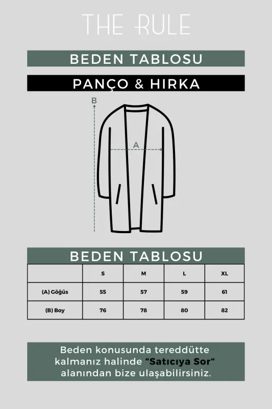 Erkek Gri Regular Fit Kapüşonlu Uzun Panço Hırka - Gri - 7
