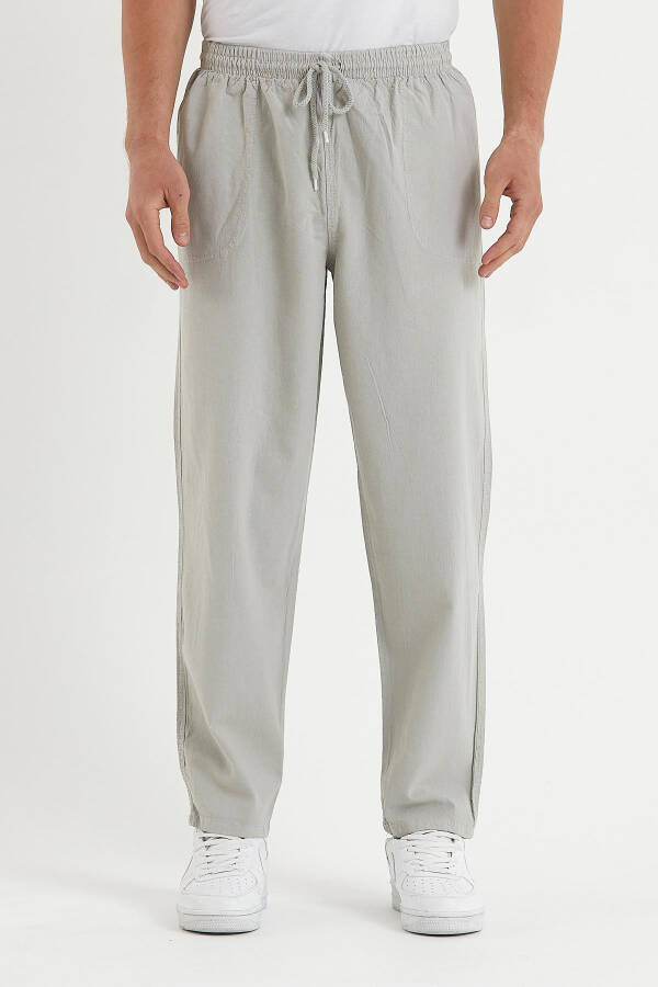 Erkek Gri Renk Basic Relaxed Fit Jogger Pantolon - 1